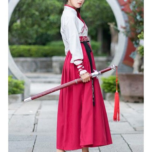 Chinese Hanfu martial arts costumes for women girls female traditional ancient swordsman studio photography student performance clothes